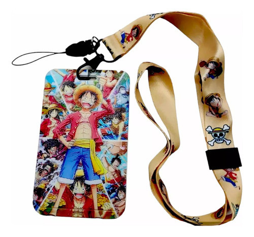 Porta Sube One Piece Luffy Llavero Colgante Con Correa 1