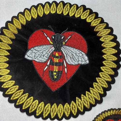 Aplique Abeja Doble / Terciopelo ( Coser ) 0