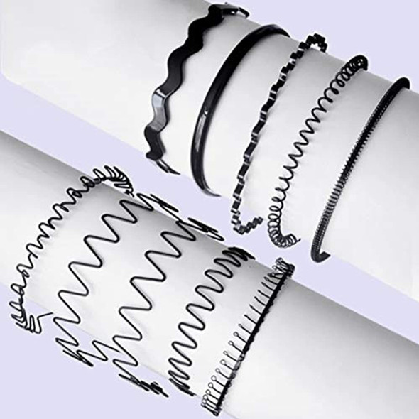 Obmwang Paquete De 10 Diadema De Metal Unisex Primavera Pelo 1