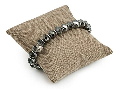 Exhibición De Joyas De Almohada 4  X 4  Arpillera Bracelete 1