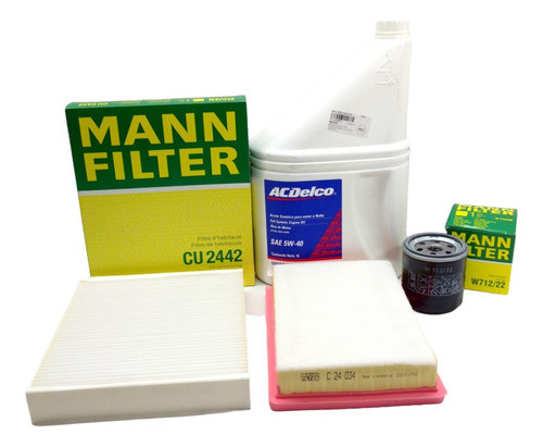 Kit Filtros + Aceite Acdelco 5w40 4 Lts  Gm Onix Prisma 1.4 0