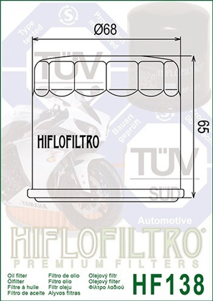 Filtro Aceite Hf138 Suzuki V-strom 650 1000 1