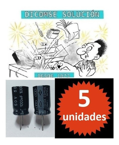 Electrolítico Radial 1000uf 50v Marca Tf 26x17mm X5 Unidades 0