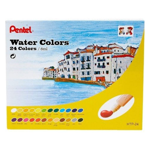 Aquarela À Base D'água 24 Cores Htp-24b Pentel 0