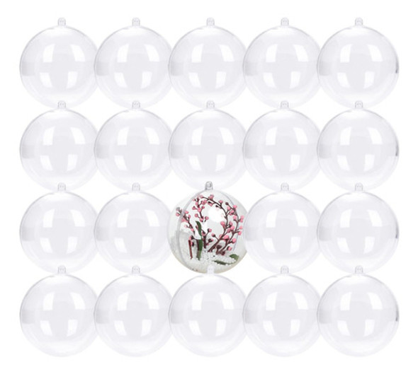 20 Bolas Decorativas Rellenables Plastico Transparente 60mm 0