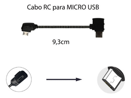 Cabo Dados Rc Quadrado Para Micro Usb Controle Drones Dji 1