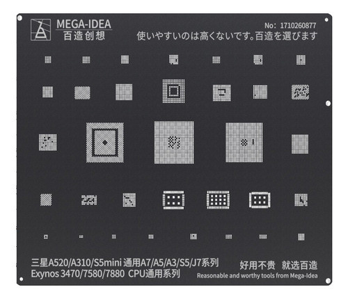 Stencil Reballing Para Samsung A7 A5 A3 S5 Cpu Ic Mega Idea 0