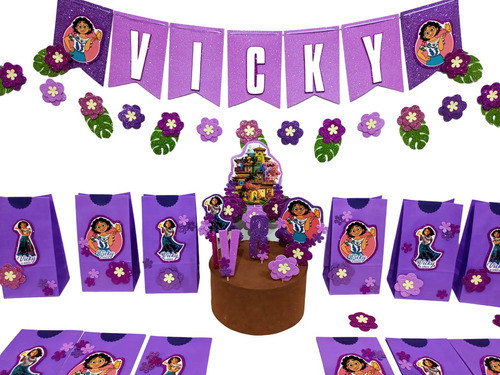 Combo Cumple  10 Niños Maribel Encanto Goma Eva Glitter 0