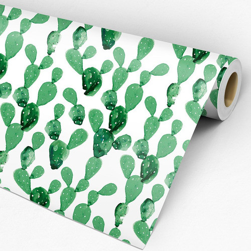 Papel De Parede Adesivo Cactos Verdes Gfc-flor-12 Peq 0
