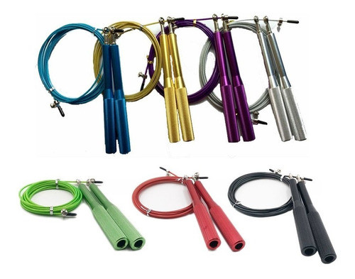 Soga Saltar Crossfit Cable Metal Regulable Mango De Aluminio 0