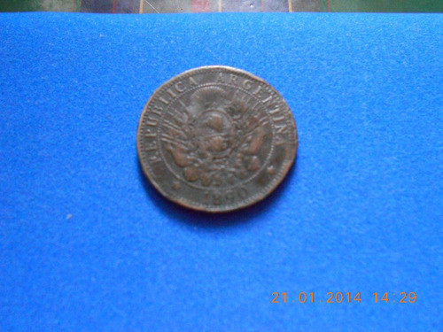 Moneda Antigua 2 Centavos Republica Argentina - Año 1890 1