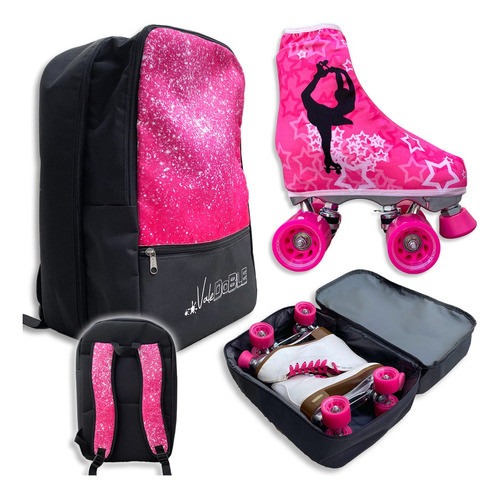 Mochila 2 Compartimentos Para Patin Artistico + Cubre Patin 0
