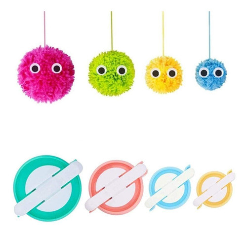 4 Unidades De Fabrica De Pompones De Lana Hilo. 0