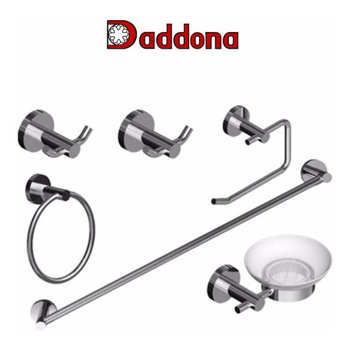 Juego Set Accesorios Baño 6 Piezas Piazza Domani Metal 1