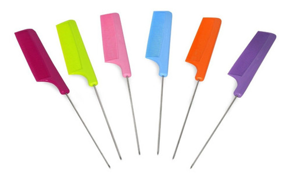 3 Peines De Cola Púa De Metal Varios Colores Para Mechas 1