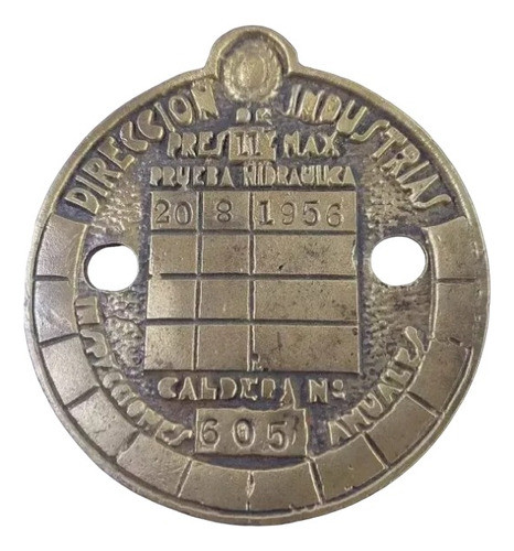 Placa Inspección Dirección Industrial Bronce 100x95 Mm - 897 0