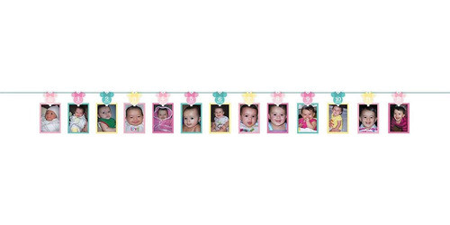 1er Cumpleaños Minnie Mouse Photo Garland Party Supplies Min 0