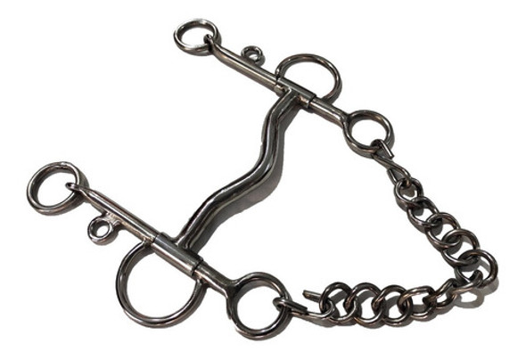 Freno Pelham Embocadura Medio Puente Pata Media Inox Jaleña 0