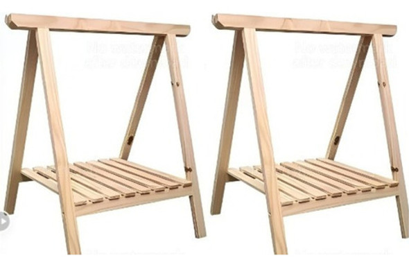 2 Cavaletes Com Prateleiras Apoio Mesa E Bancada 50x80 0