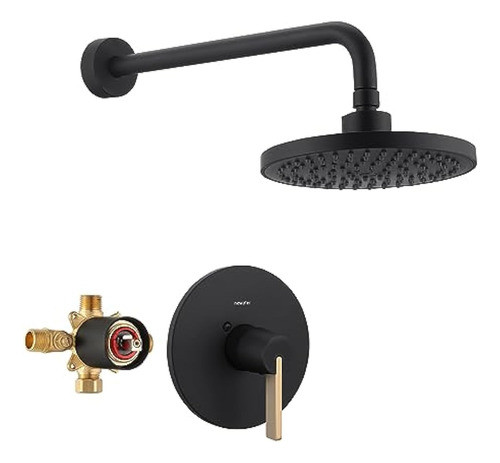 Newater Juego De Grifos De Ducha Negros (válvula 0