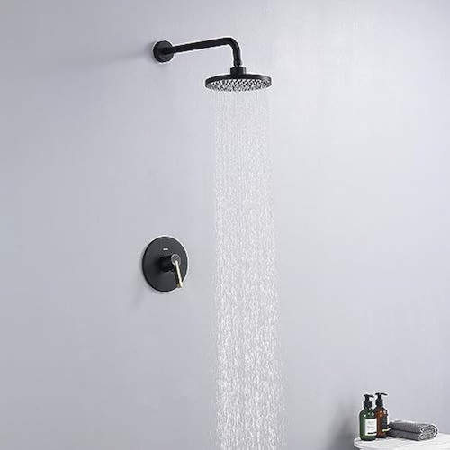 Newater Juego De Grifos De Ducha Negros (válvula 1