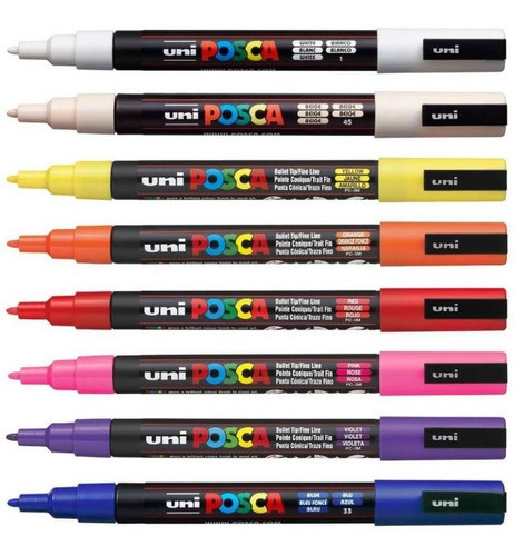 Marcador Uni Posca Pc-3m X16 Colores 1