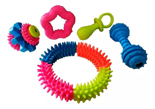Set X 5 Unidades Mordillos Silicona Premium Mascotas Spikes 0