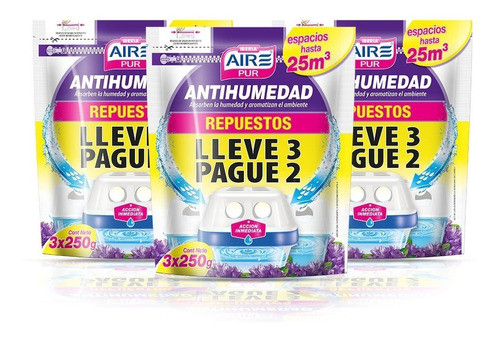 Antihumedad Repuesto Aire Pur Oferta 3x2 Granulado Pack 3un 0