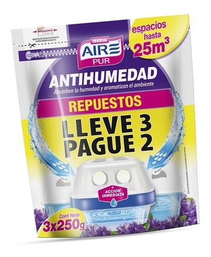 Antihumedad Repuesto Aire Pur Oferta 3x2 Granulado Pack 3un 1