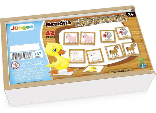 Jogo Memória Fazenda 30 Pc Educativo Madeira Infantil Junges 1