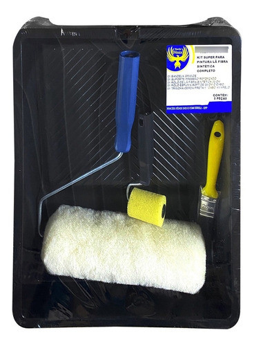 Kit Pintura 5 Peças Multiuso Rolo Pincel Bandeja Fênix 1