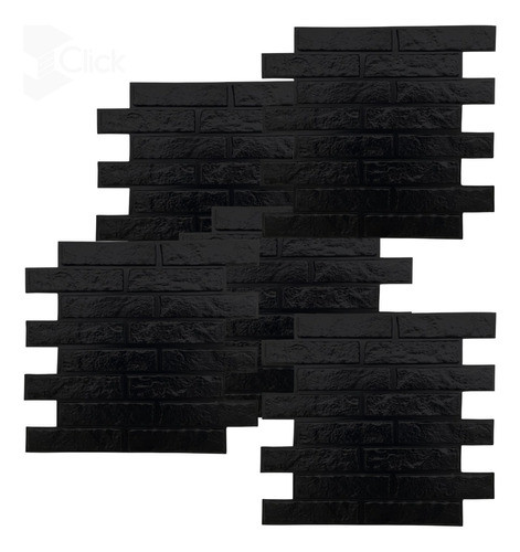 5 Placas Em Auto Relevo 3d Pvc Preto 50x50 Painel De Tv 0
