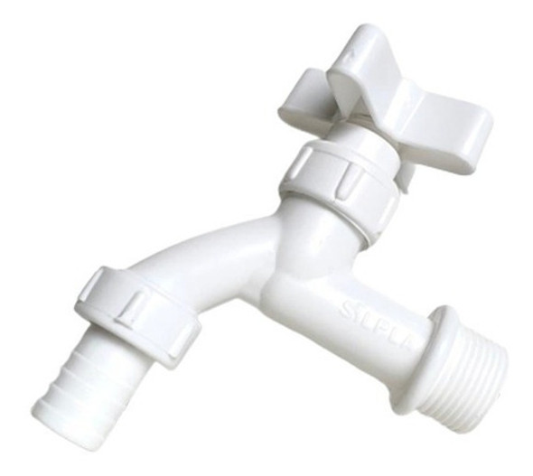 Canilla Plastica Blanca 3/4 Pulgada Pico Manguera - X 15 Un 0