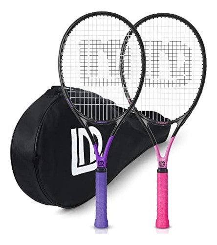 Lunnade Adults Tennis Racket 2 Pack, Durable 27 0