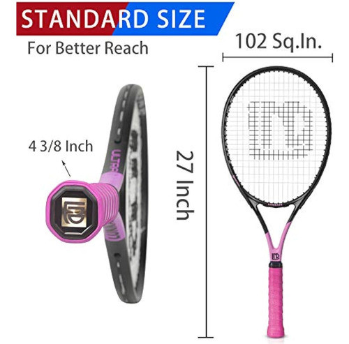 Lunnade Adults Tennis Racket 2 Pack, Durable 27 1