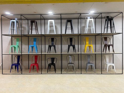 Silla Tolix Metalica Color Negra Mate Reforzada 1