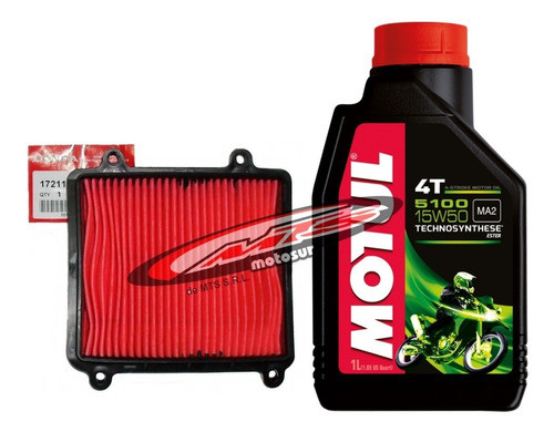 Kit Service Filtro Aire Original Honda Xr 150 L 15-19 Aceite Motul 5100 Moto Sur 1