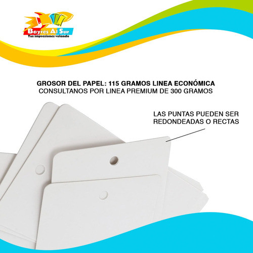 Etiqueta Ropa Tag Personalizadas Blanca  Precinto 6x8cm 200u 1