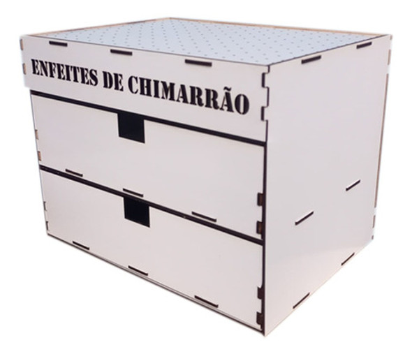 Porta Enfeites De Chimarrão Branco Com Gavetas Mdf 221 Furos 0