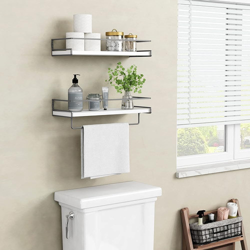 Forbena Estantes Flotantes Blancos Para Organizador De Baño 1