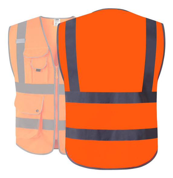 Jksafety - Chaleco De Seguridad Con Cierre Frontal 9 Bolsill 1