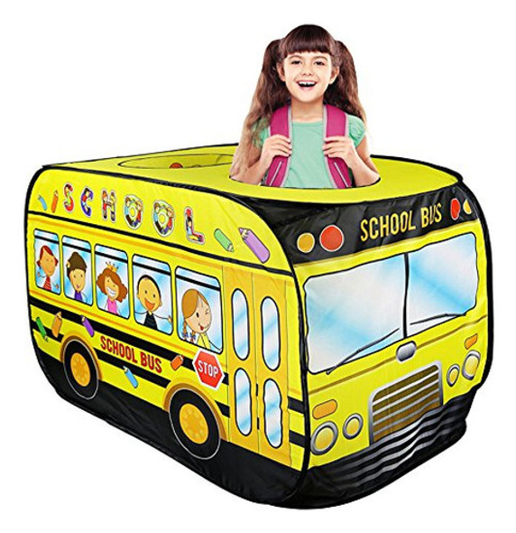 Autobús Escolar Amarillo Pop Up Play Tent Plegable Indoorout 0
