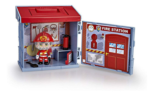 Juguete Famosa Pinypon Estación De Trabajo Bombero + Muñeco 0