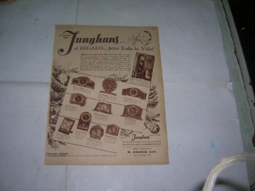 Publicidad 1938 Audiciones Junghans   Lra Radio Excelsior 0
