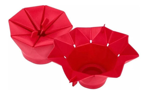 Pipoqueira De Silicone Para Microondas Sem Oleo Vermelha 0