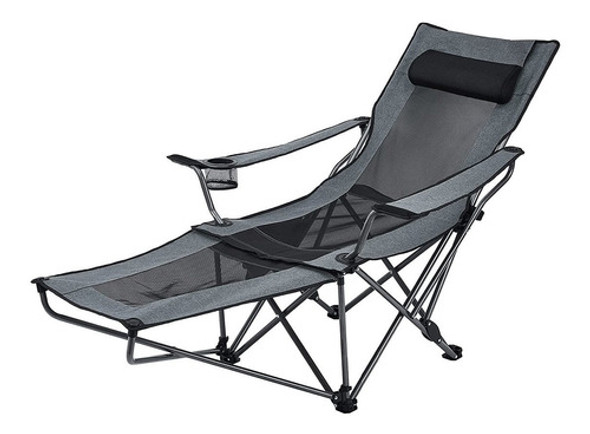 Silla De Camping Plegable Portatil C/reposapies Extraible -g 0