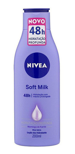 Kit 4 Creme Hidratante Corporal Nivea Soft Milk Seca 200ml 0