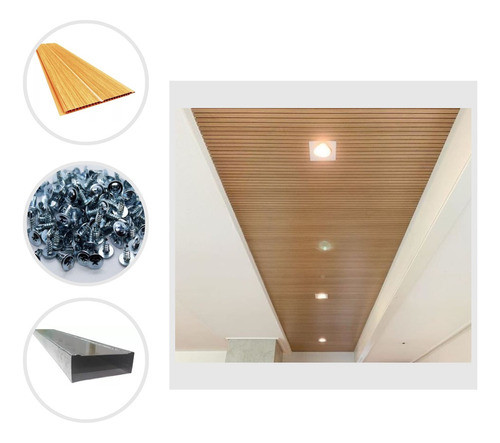 Cielorraso Kit Pvc Color Natural Gemini 2x2 4m2 0