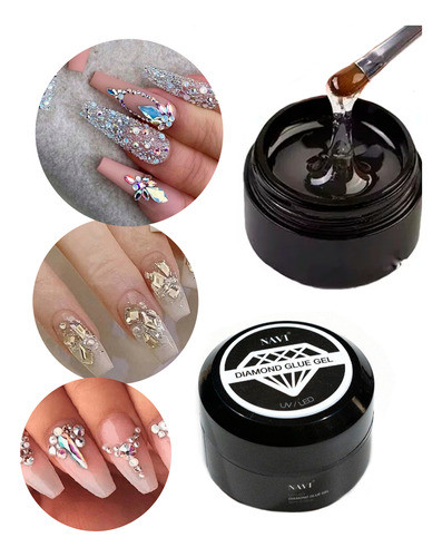 Pegamento Gel Uv Led Strass Decoración Uñas Profesional 15ml 0