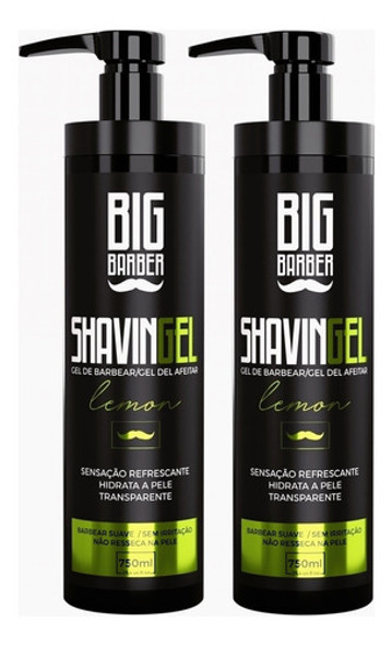 Shaving Gel De Barbear Big Barber 750ml Lemon Suave 2 Unidad 0 Shaving Gel De Barbear Big Barber 750ml Lemon Suave 2 Unidad 0
